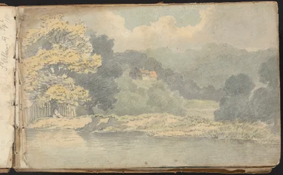Album di studi di paesaggi e figure: Scena di paesaggio vicino a St. Albans