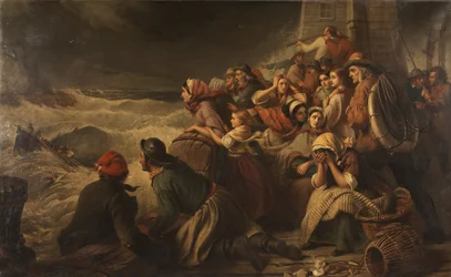 La scialuppa di salvataggio va al soccorso