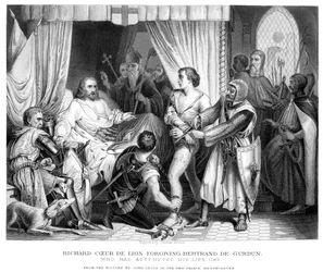 Re Riccardo I 1157-1199, che perdona Bertrannd De Gurdun, fine XIX secolo