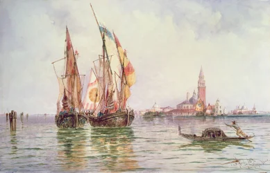 Barche da pesca vicino a San Giorgio Maggiore, Venezia