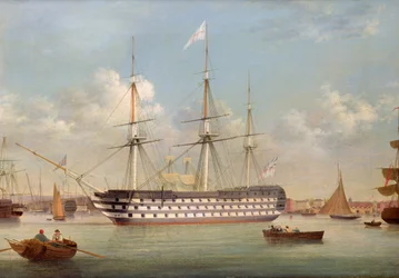 H.M.S. Britannia ancorata al largo di Plymouth