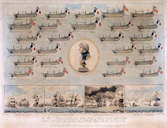 Le navi da guerra catturate da Horatio Nelson (1758-1805) tra il 1793 e il 1801, durante le battaglie navali di Genova (o Capo Noli, Italia)