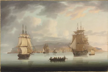 Rada di Funchal, H.M.S. Blenheim con Greyhound e Harrier in partenza