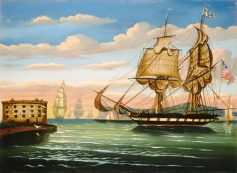 Baia di New York, tramonto