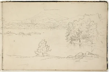Hoosick o Saddle Mountain e lago vicino a Pittsfield, c.1832