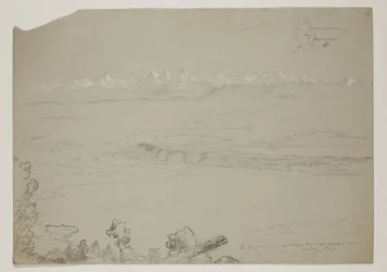 Lago Yverdon o Neuchatel dalla collina Chaumont, Svizzera, 1841