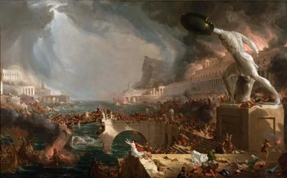 Sacco di Roma (455) - Il Destino degli imperi - Distruzione - di Thomas Cole - 1836- New York Historical Society - (Roma, Impero Romano, Gaiseric, Genseric, Periodo delle Migrazioni, Invasioni Barbariche, Vandali, Caduta dell
