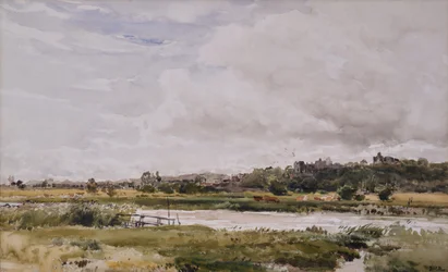 Paesaggio, fiume in primo piano