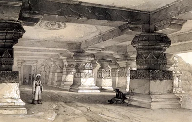 Interno di Lanka, Ellora, India, 1845