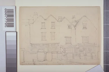 Veduta degli edifici in Church Street, Hackney, c.1835