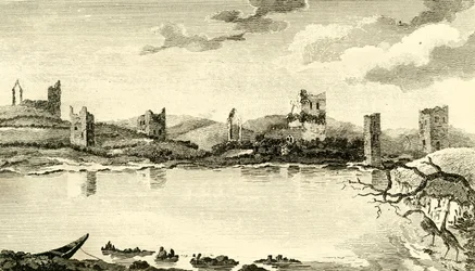 Vista delle rovine di Clomines, Co. Wexford, 1791
