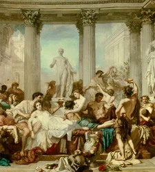 (dettaglio) I Romani della Decadenza, dipinto di Thomas Couture (1815-1879)