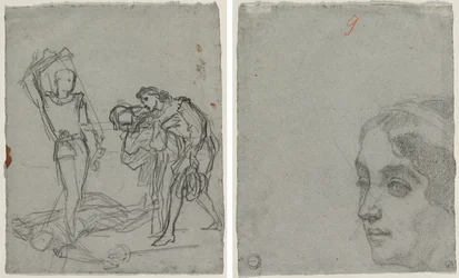 Duello dopo il Ballo in Maschera (recto); Testa di Donna (verso)