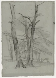 Studio paesaggistico con alberi, c. 1870-1875