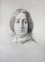 Ritratto della donna di lettere George Sand (1804-1876) Aurore Dupin, Baronessa Dudevant Disegno di Thomas Couture (1815-1879) 1844 Parigi, Museo della Vita Romantica