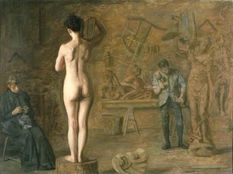 William Rush (1756-1833) che scolpisce la sua Figura Allegorica del Fiume Schuylkill