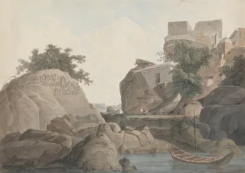 Roccia del Fakir a Sultanganj, sul Fiume Gange