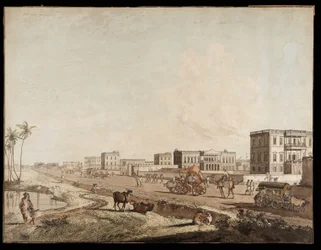 I nuovi edifici a Chouringhee da Vedute di Calcutta, 1787