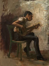 Studio per "La lezione di danza": il suonatore di banjo