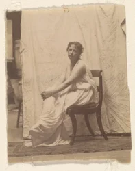 [Weda Cook in costume classico nello studio di Eakins in Chestnut Street]