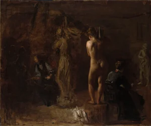 William Rush scolpisce la sua figura allegorica del fiume Schuylkill, studio
