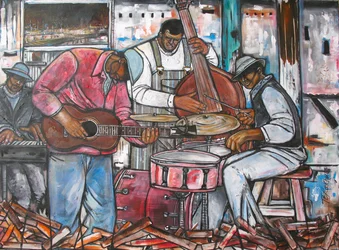 Blues In The Rouge, 2014 (tecnica mista su tela)