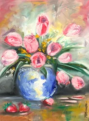 Alba di tulipani, 2014 (olio su tela)
