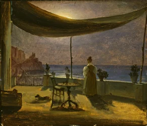 Una terrazza ad Amalfi al chiaro di luna