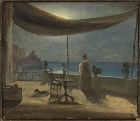 Una terrazza ad Amalfi al chiaro di luna