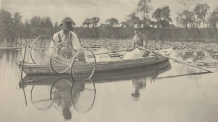 Impostazione della rete di prua, 1886 (foto)