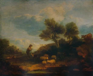 Paesaggio con pecore