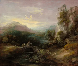 Paesaggio montano con ponte, c. 1783-1784