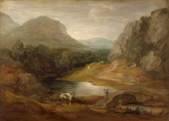 Paesaggio roccioso con un ponte, 1783-1785