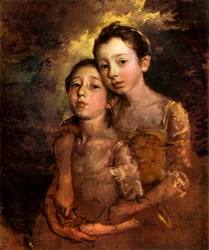 Le figlie del pittore con un gatto, c1760, 1944