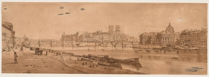 Una selezione di venti delle vedute più pittoresche di Parigi: Veduta del Pont Neuf, di parte del Louvre, di Notre-Dame e del Collège des Quatre-Nations