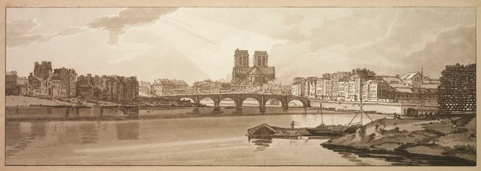 Una selezione di venti delle vedute più pittoresche di Parigi: Vista del Pont de la Tournelle e Notre Dame vista dall