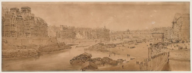 Una selezione di venti delle vedute più pittoresche di Parigi: Vista della città con il Louvre dal Pont Marie