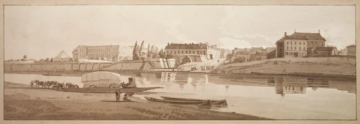 Una selezione di venti tra le più pittoresche vedute di Parigi: Veduta del palazzo e del villaggio di Choisi sulle rive della Senna