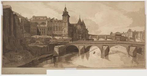 Selezione di Venti delle Vedute più Pittoresche di Parigi: Vista del Pont au Change, 1802