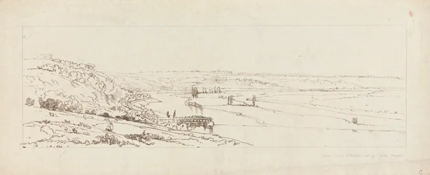 Vista degli acquedotti di Marly e Saint-Germain-en-Laye visti in lontananza