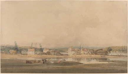 Villaggio lungo un estuario del fiume nel Devon