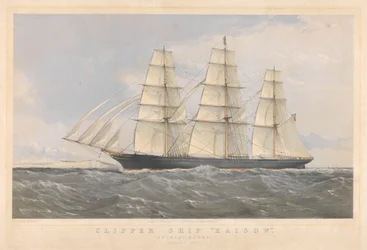 Clipper Ship Kaisow in uscita, gennaio 1869