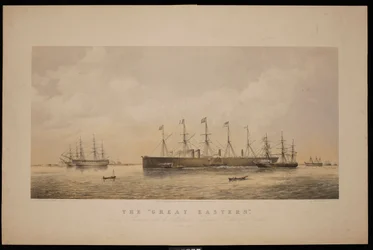 Il Great Eastern, partendo da Sheerness con a bordo il cavo telegrafico atlantico, giugno 1866