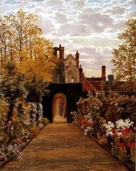 Mattina di ottobre nei giardini, Loseley, Surrey