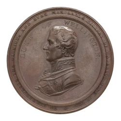 Medaglia commemorativa di Wellington e Blücher a Waterloo, 1815 (bronzo)