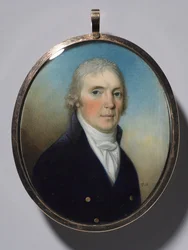 Coppia di Miniature: Ritratto di un Uomo e Ritratto di una Donna che Indossa una Miniatura, c1780