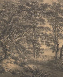 Paesaggio fluviale con figure