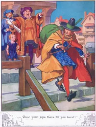 "Soffia la pipa fino a scoppiare!". (litografia a colori)