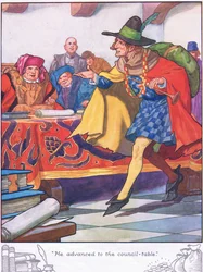 Si è avvicinato al tavolo del consiglio (litografia a colori)