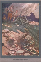 Il serpente alzò la testa (litografia a colori)